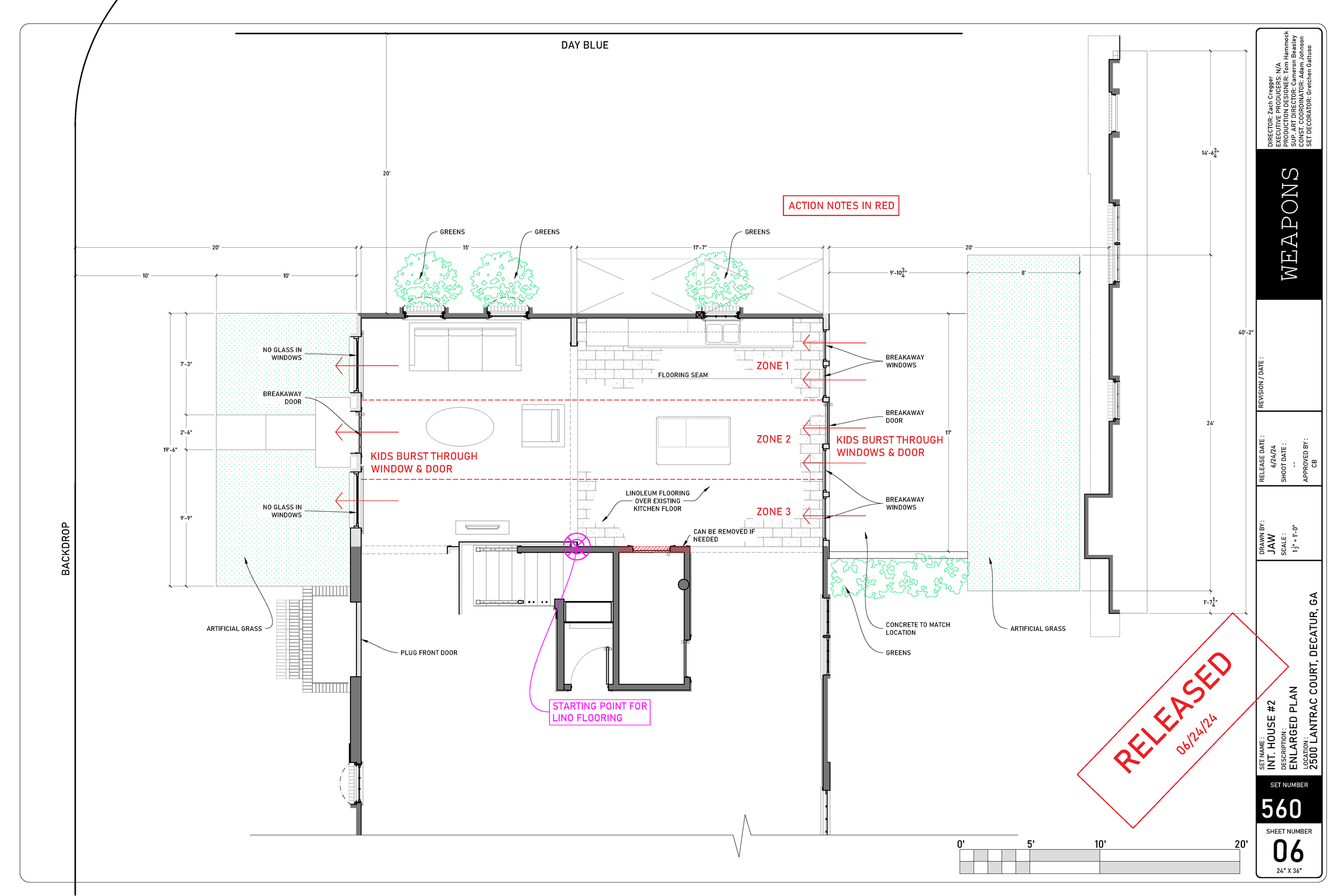  Plans showing the action of the missing children running through  House #2, which was converted from Alex’s House to a new home 