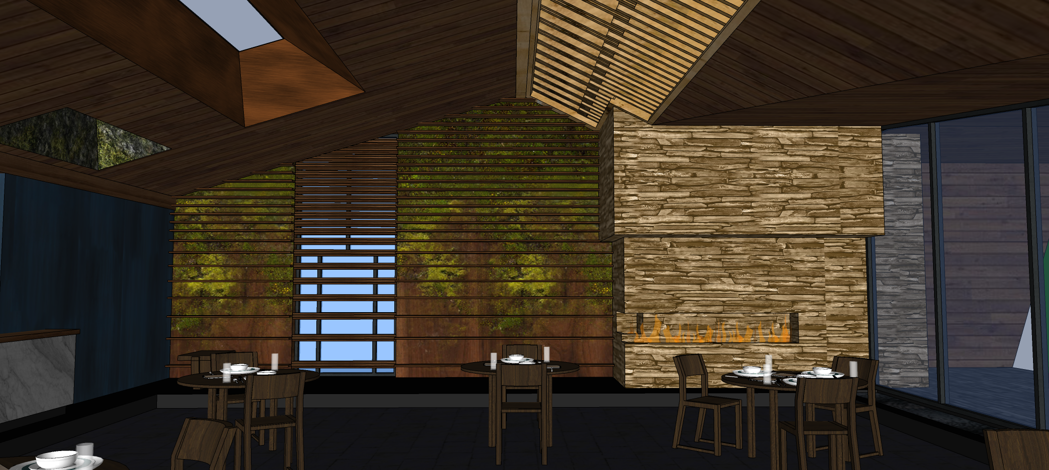  SketchUp view of dining room 