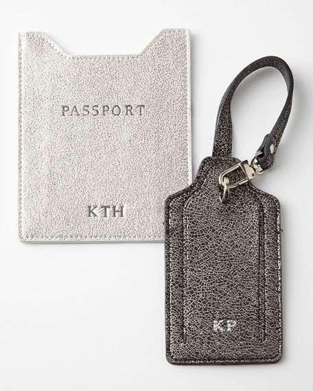 Glitter-Leather Luggage Tag