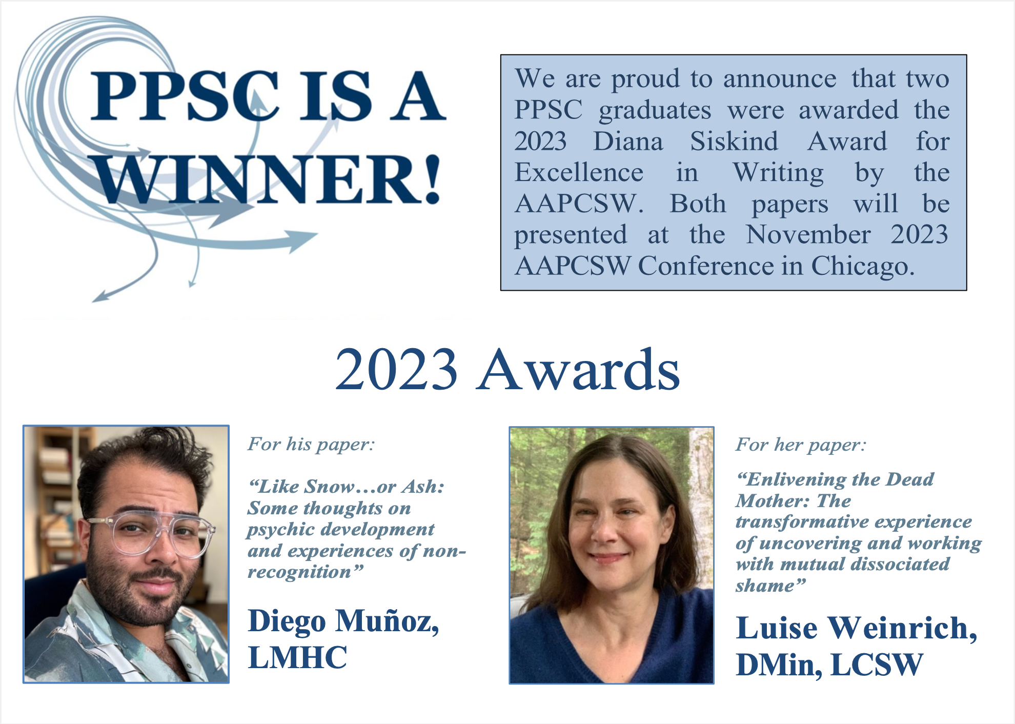 PPSC Psychoanalytic Writing Award Winners