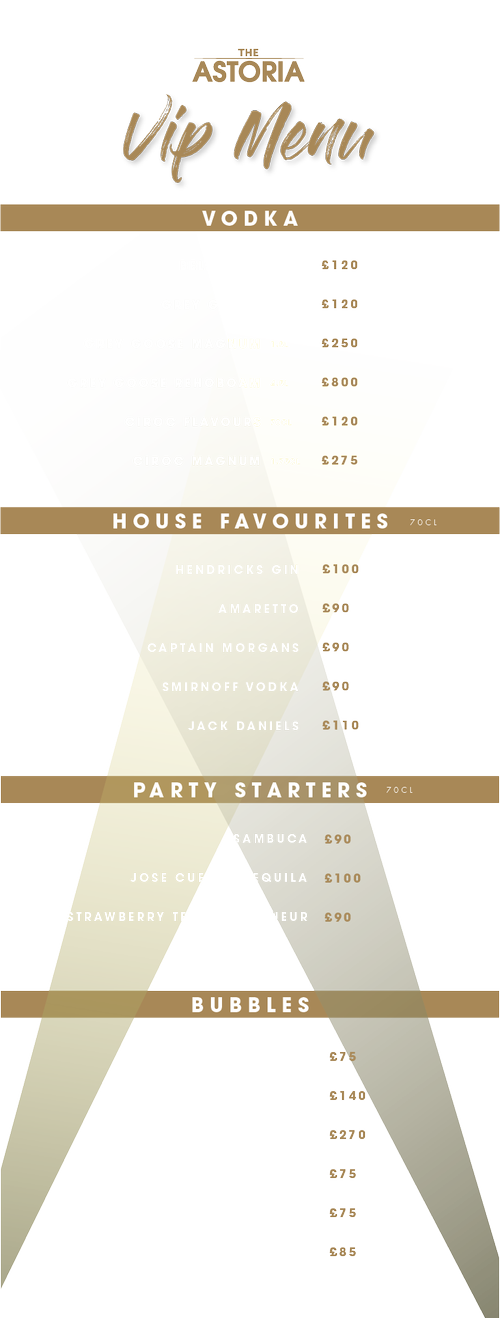 VIP Reservations — THE ASTORIA