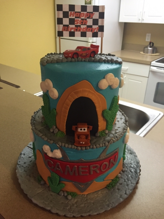 Cam's Cars cake by Enticing Cakes based in Orlando