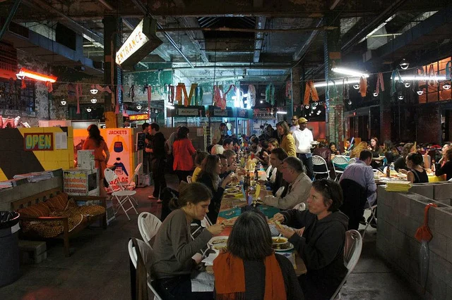 International Soup/ Stake event at Creative Time's "Living as Form" exibihition