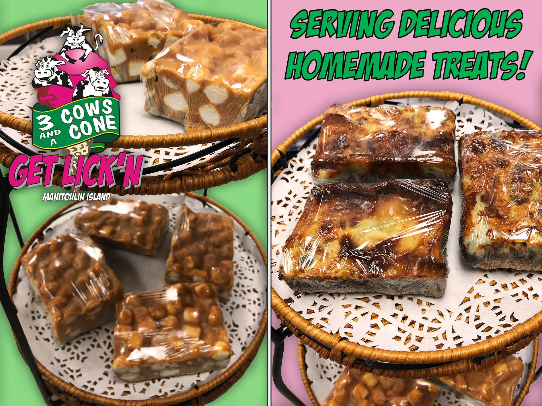 Confetti Squares (left) and Hello Dollies (right)