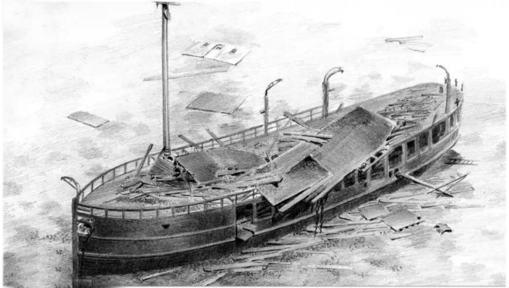 Drawing of sunken Jane Miller, done by Bob McGreevy