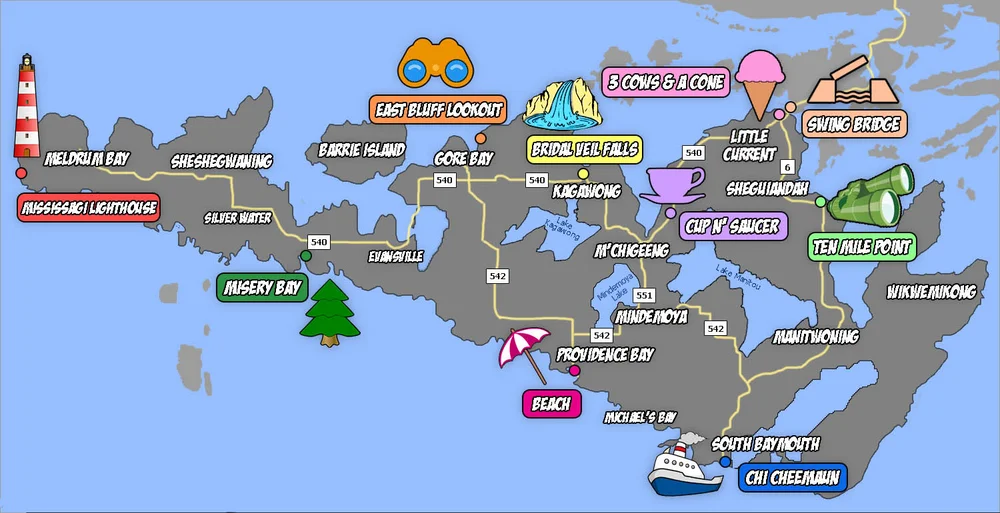 Map Of Manitoulin Island Visiting Manitoulin? Here's What You'll Want To Do — 3 Cows And A Cone