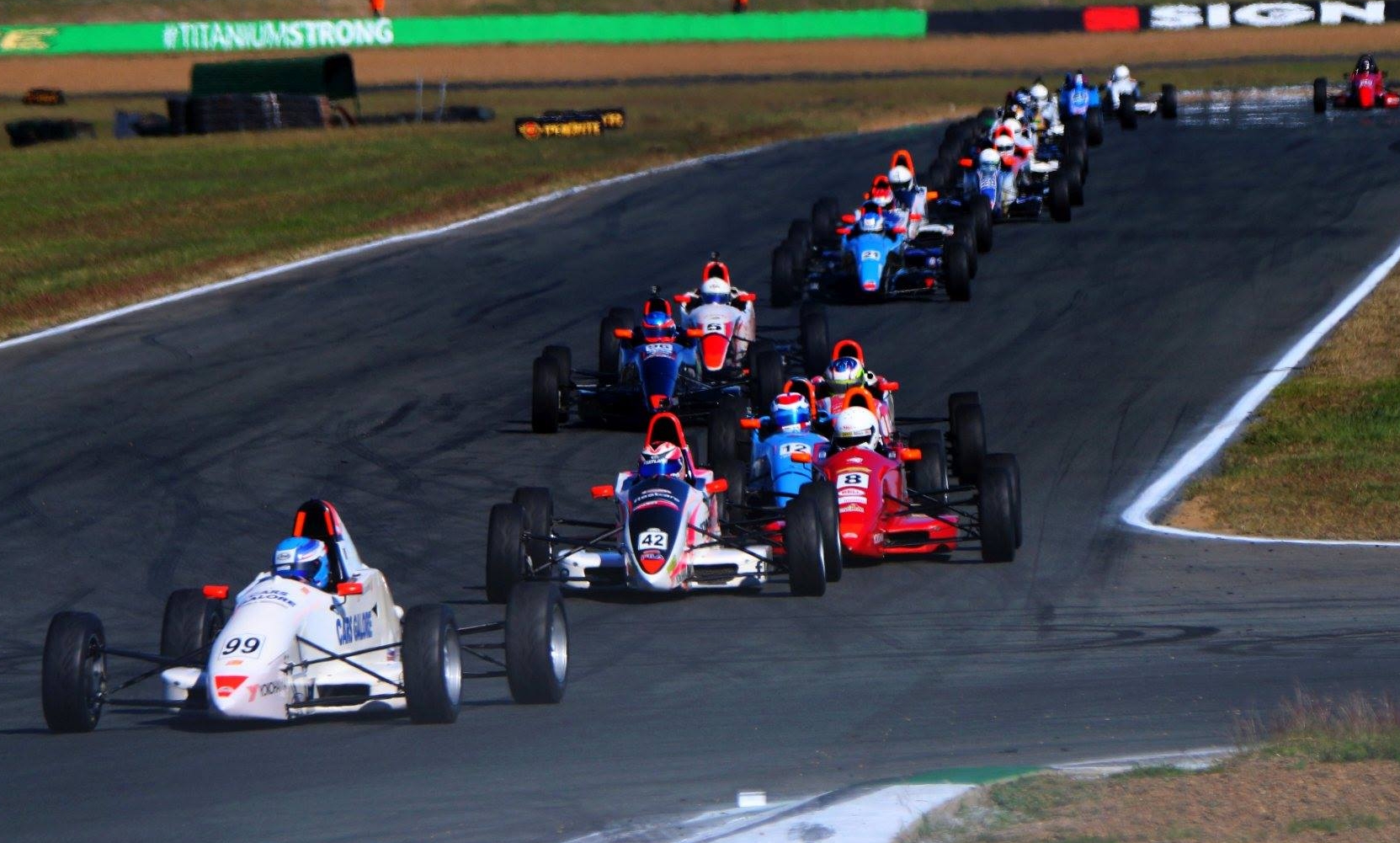 Will Brown is seen out in front of the field in the Australian Formula Ford round at Ipswich PIC: Mark Walker/ Formula Ford