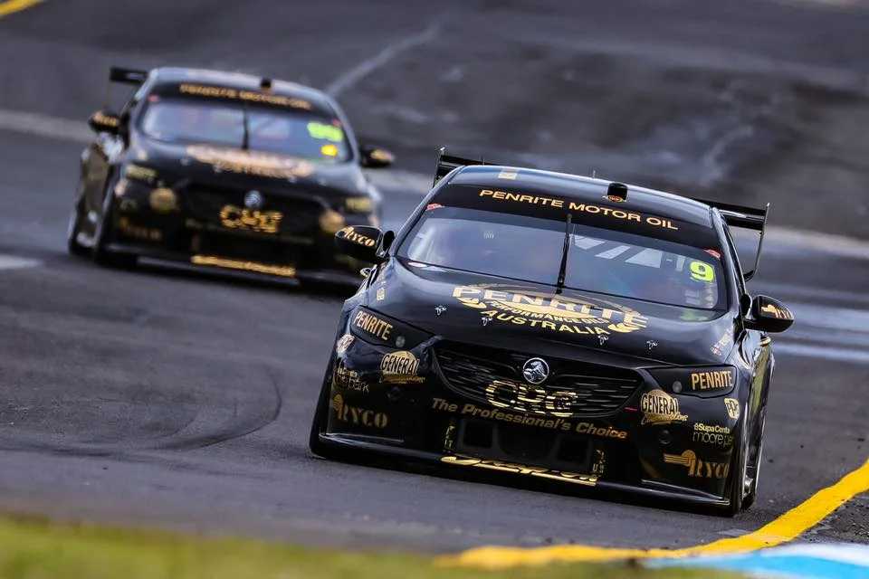 The Erebus Penrite Racing commodores are seen at Sandown