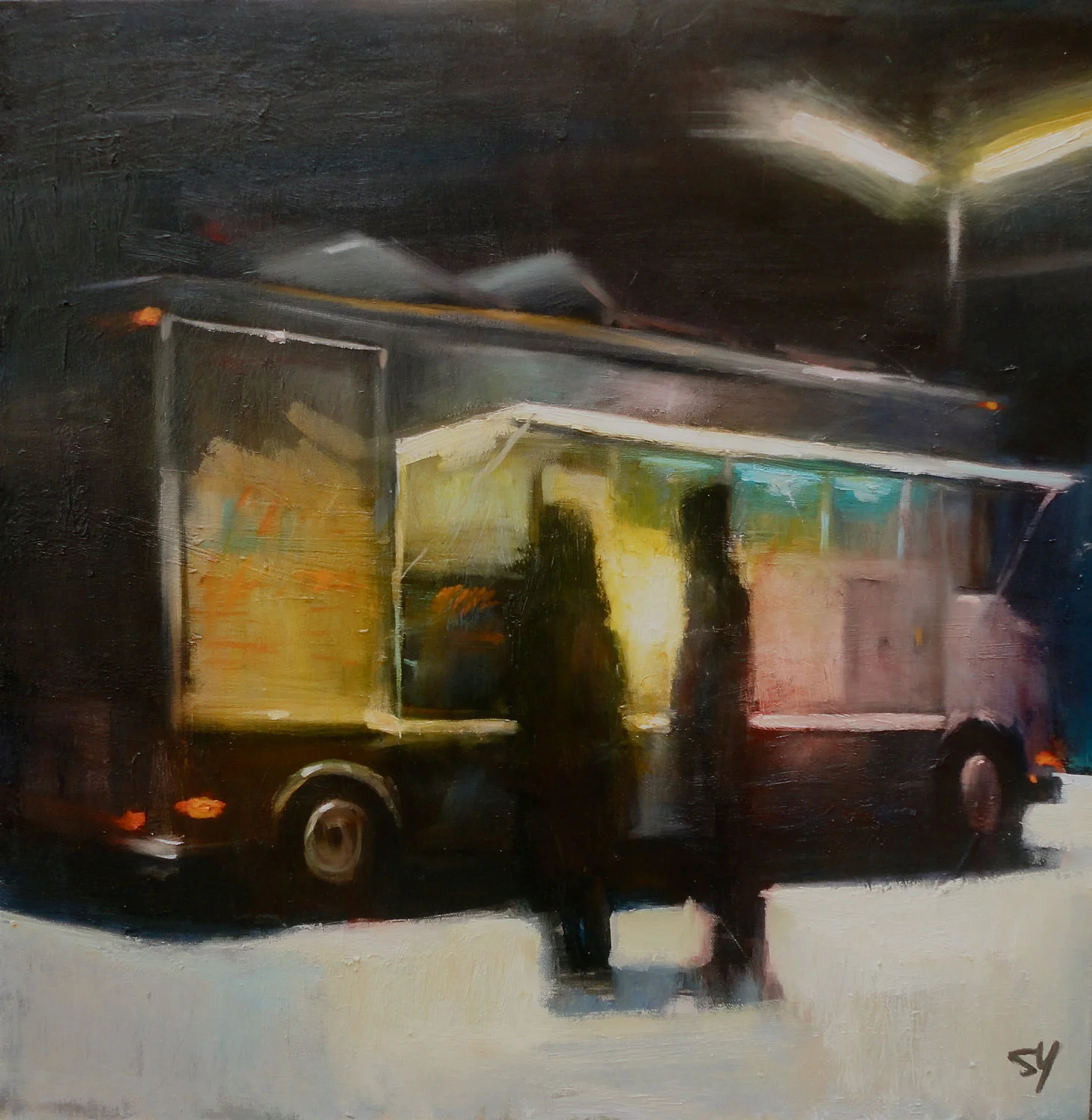  Taco Truck Nite, 24"x24" oil on canvas, 2012 