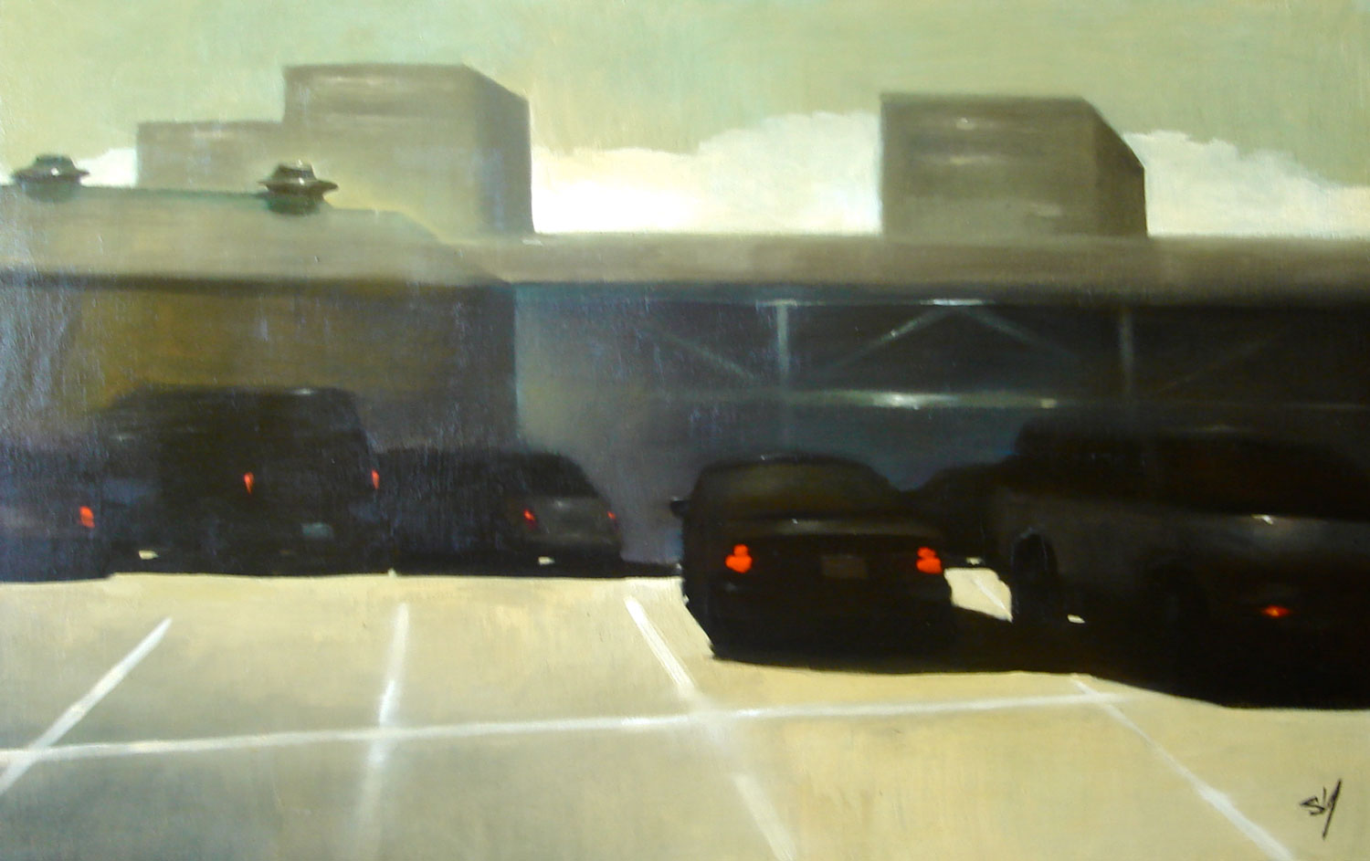  North Lot, 24"x32" oil on wood, 2008 