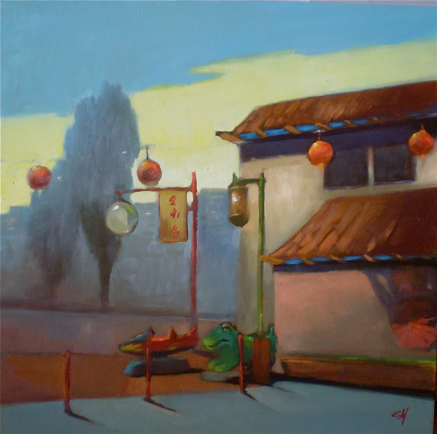  Chinatown, 24"x24" oil on wood, 2008 