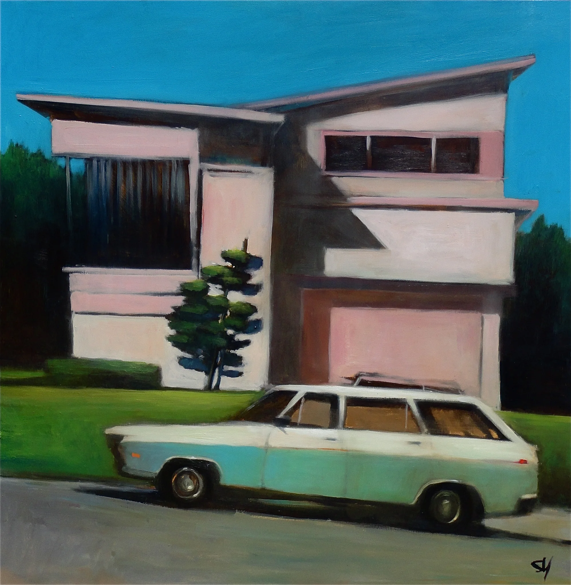  Daly City, 32"x32" oil on wood, 2015 