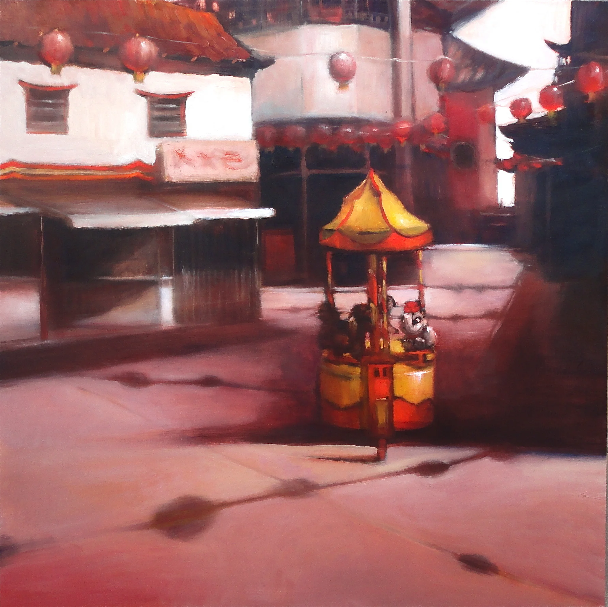 Chinatown, 32"x32" oil on wood