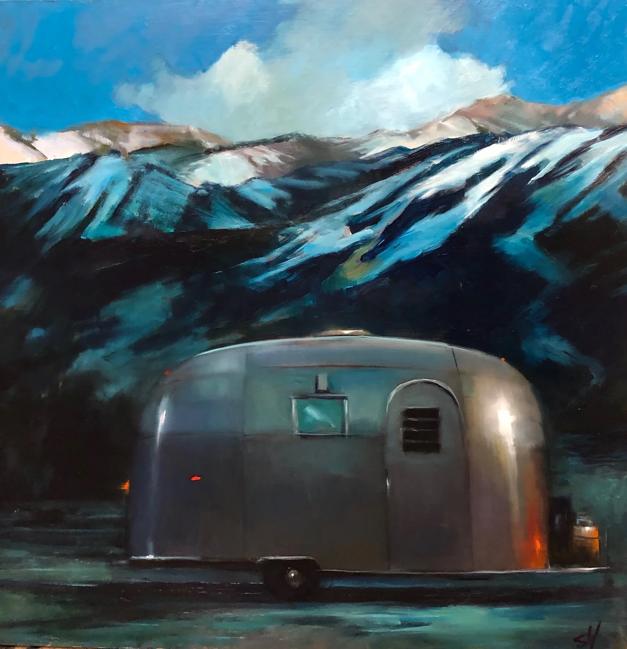 mountain bound 24”x24” oil on wood 2019