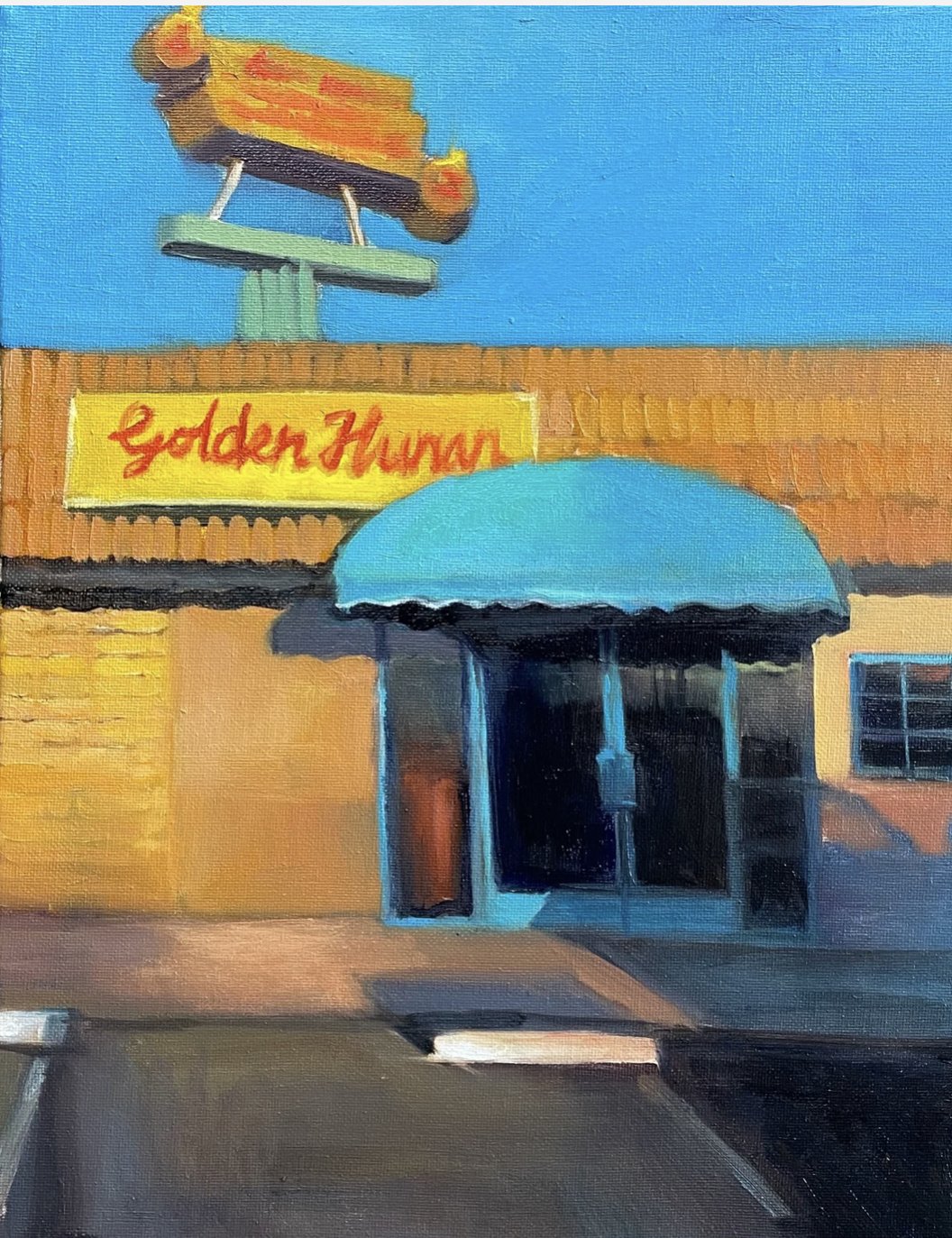 Golden Hunan, 14”x11” oil on canvas 2022