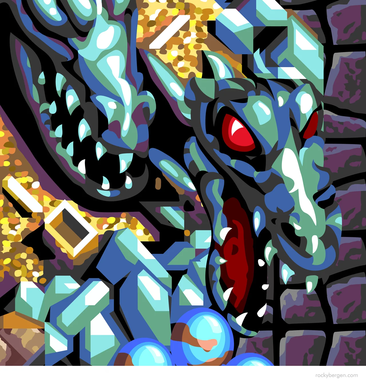  Dragon protecting eggs. 