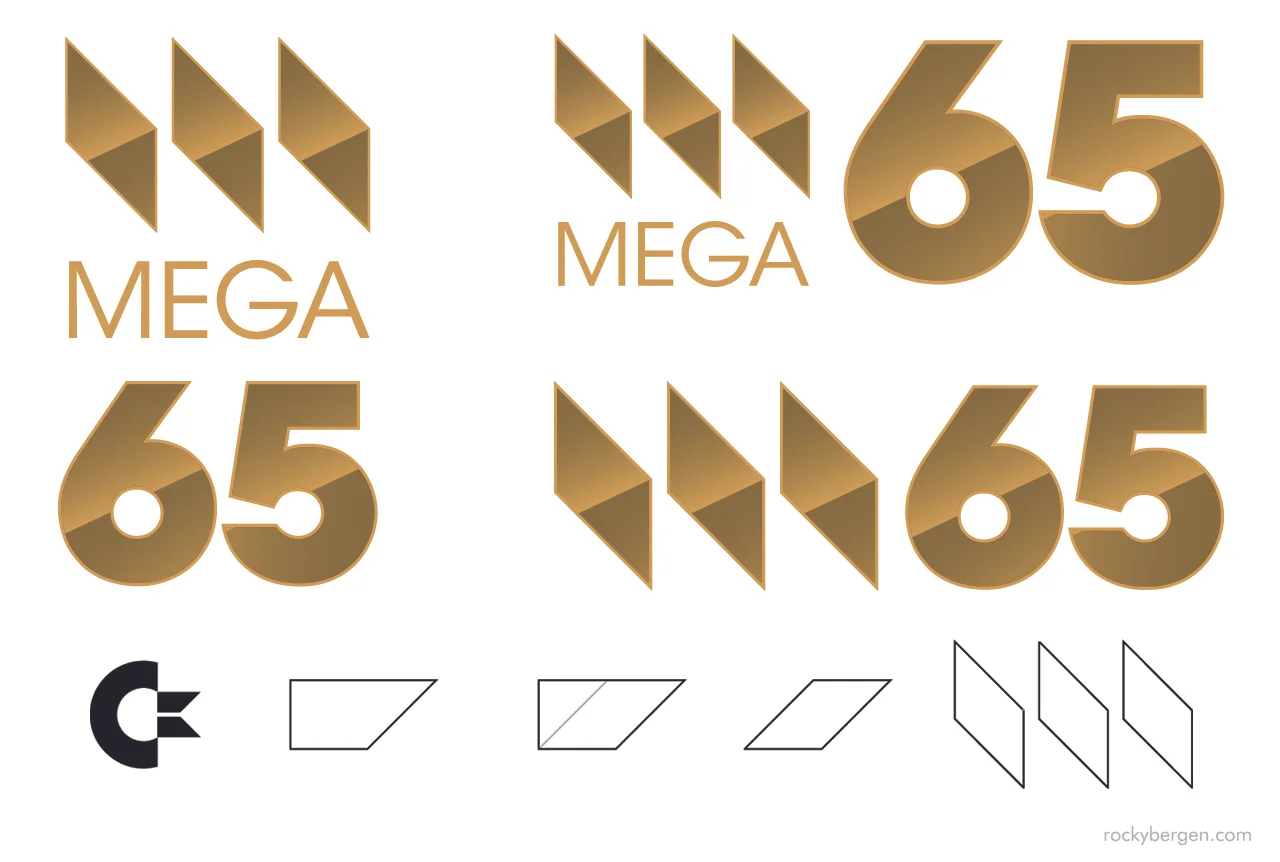  Mega 65 Logo. Once again lovingly derived from Commodore's brand, MEGA branding maintains a look all its own. 