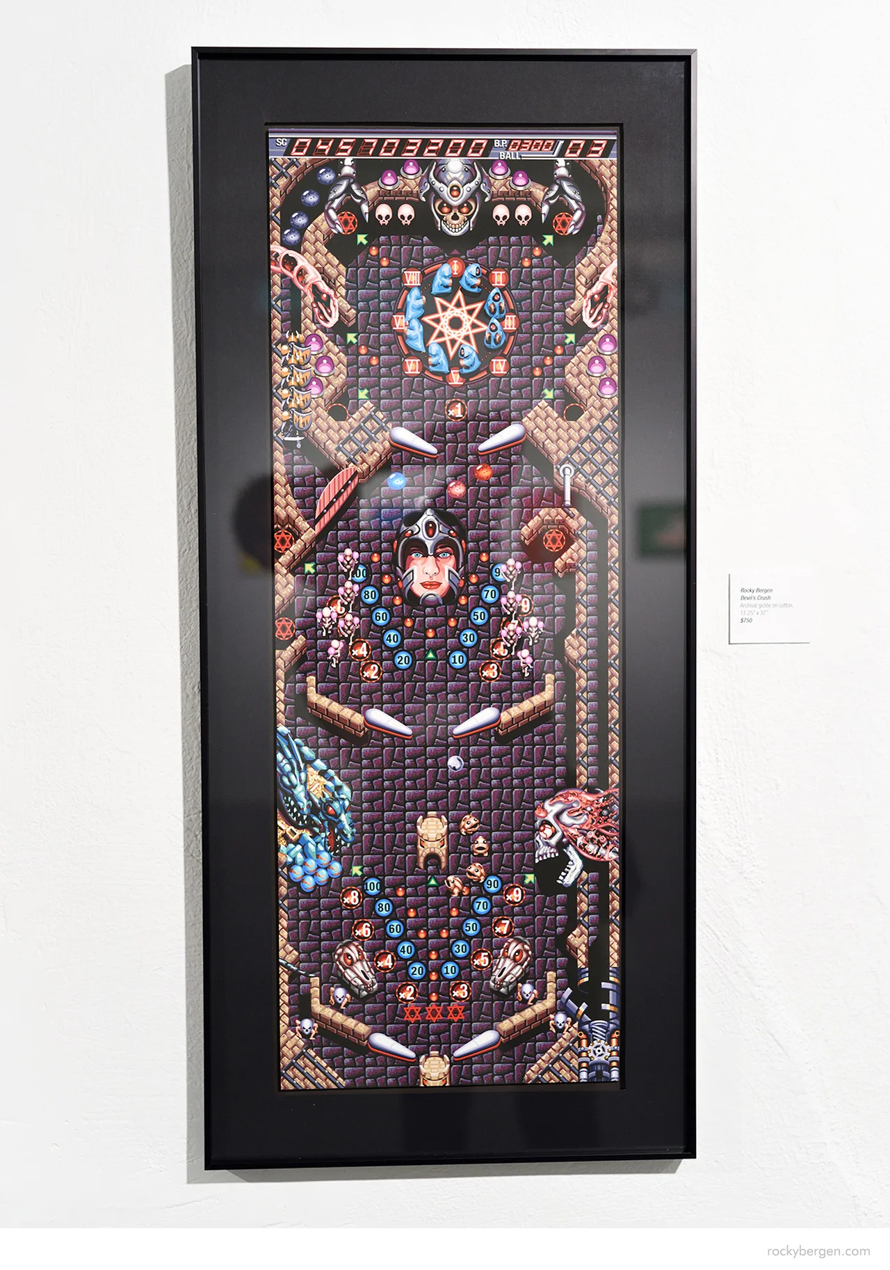  Devil's Crush Pinball - Board manually translated into vector to produce this giclée upscale. 