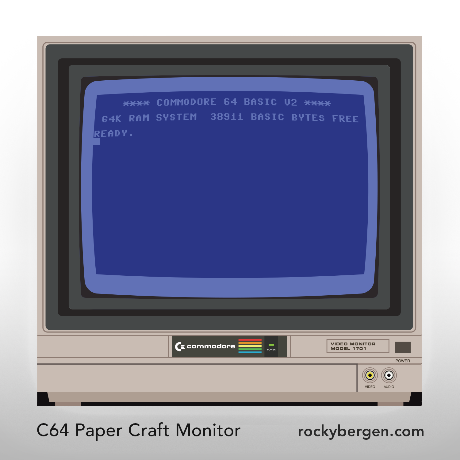 Inspired by the recent release of the C64 Mini, I created a paper craft mini monitor to display alongside the new system.