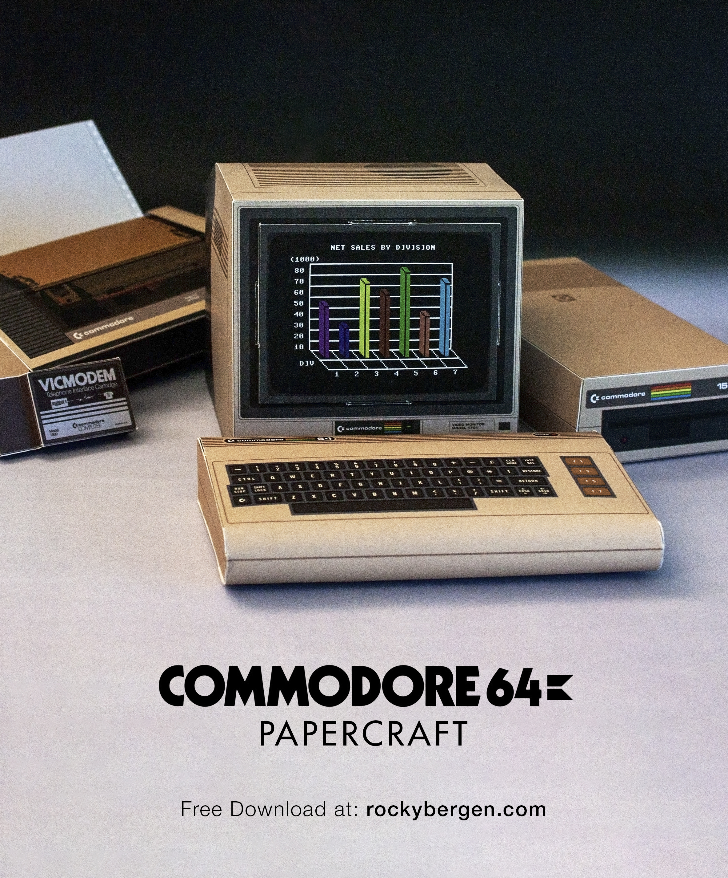 Commodore 64 Papercraft V3 — Rocky Bergen