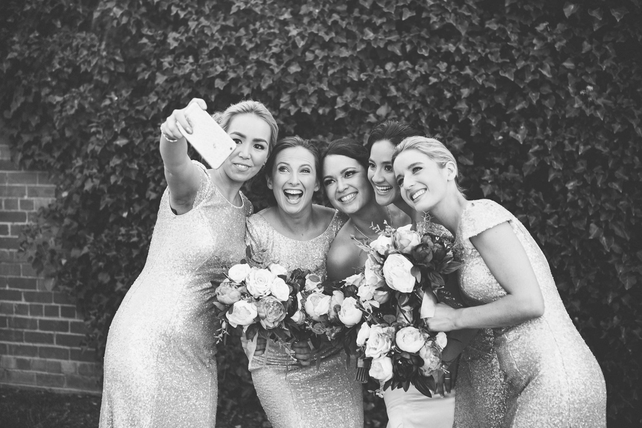 But first let's take a selfie on wedding day