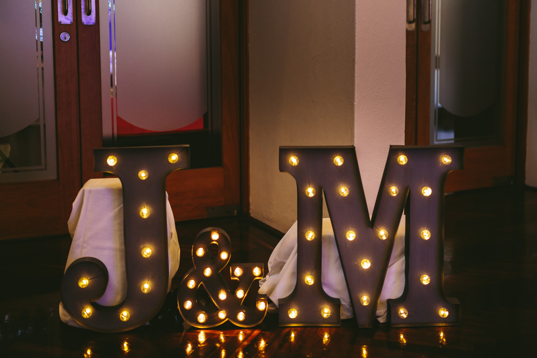 Maquee Initial Lights Wedding Day