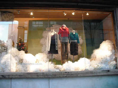  Exterior of store, side window 