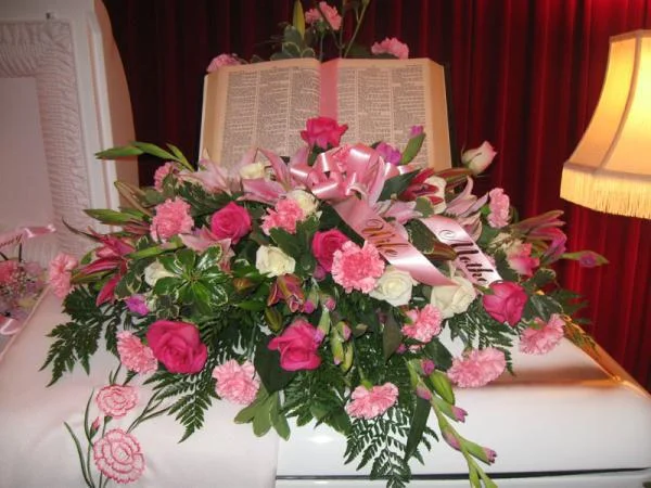 Biblical casket spray