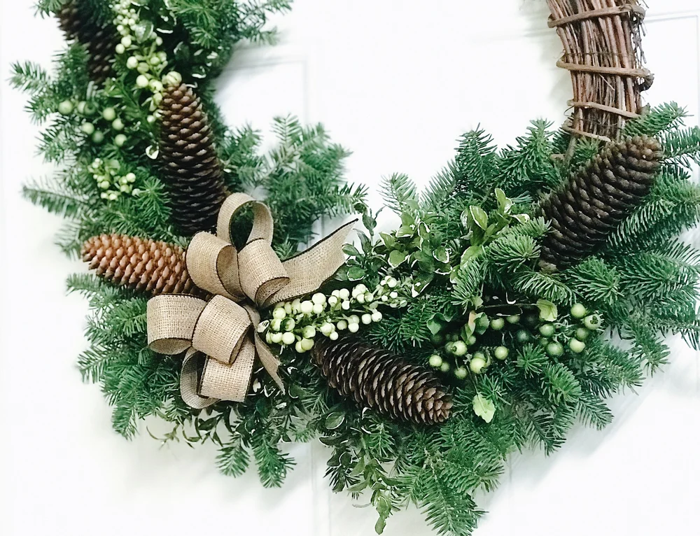 Fresh and artificial handmade wreath — Green Leaf Floral & Garden