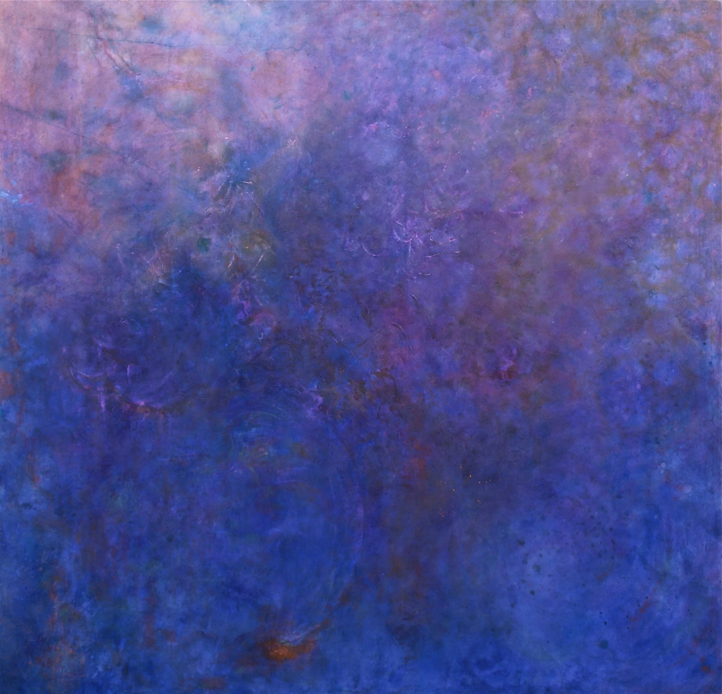 Violet Night:  Emergence from Mud, oil and acrylic on canvas, 70 x 70 inches, Italy