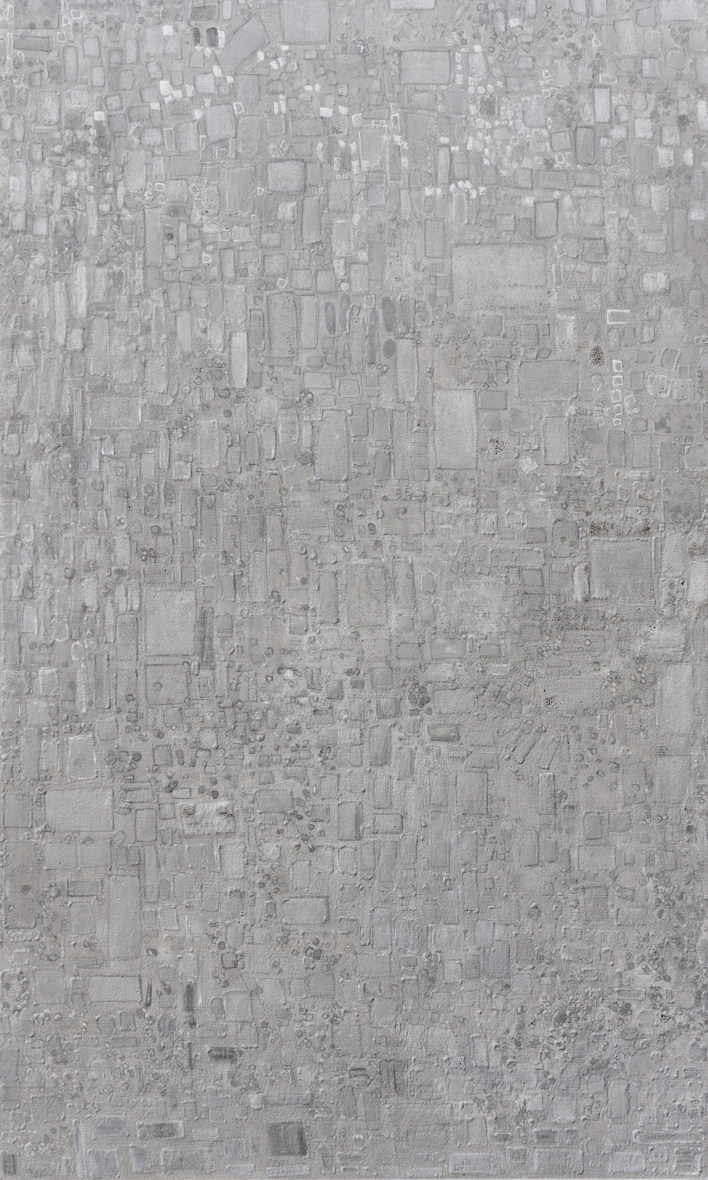 Fire and Ash, oil, charcoal, withania somnifera, mineral pigment, sand, ash, casein and cold wax on canvas, 60 x 36 inches