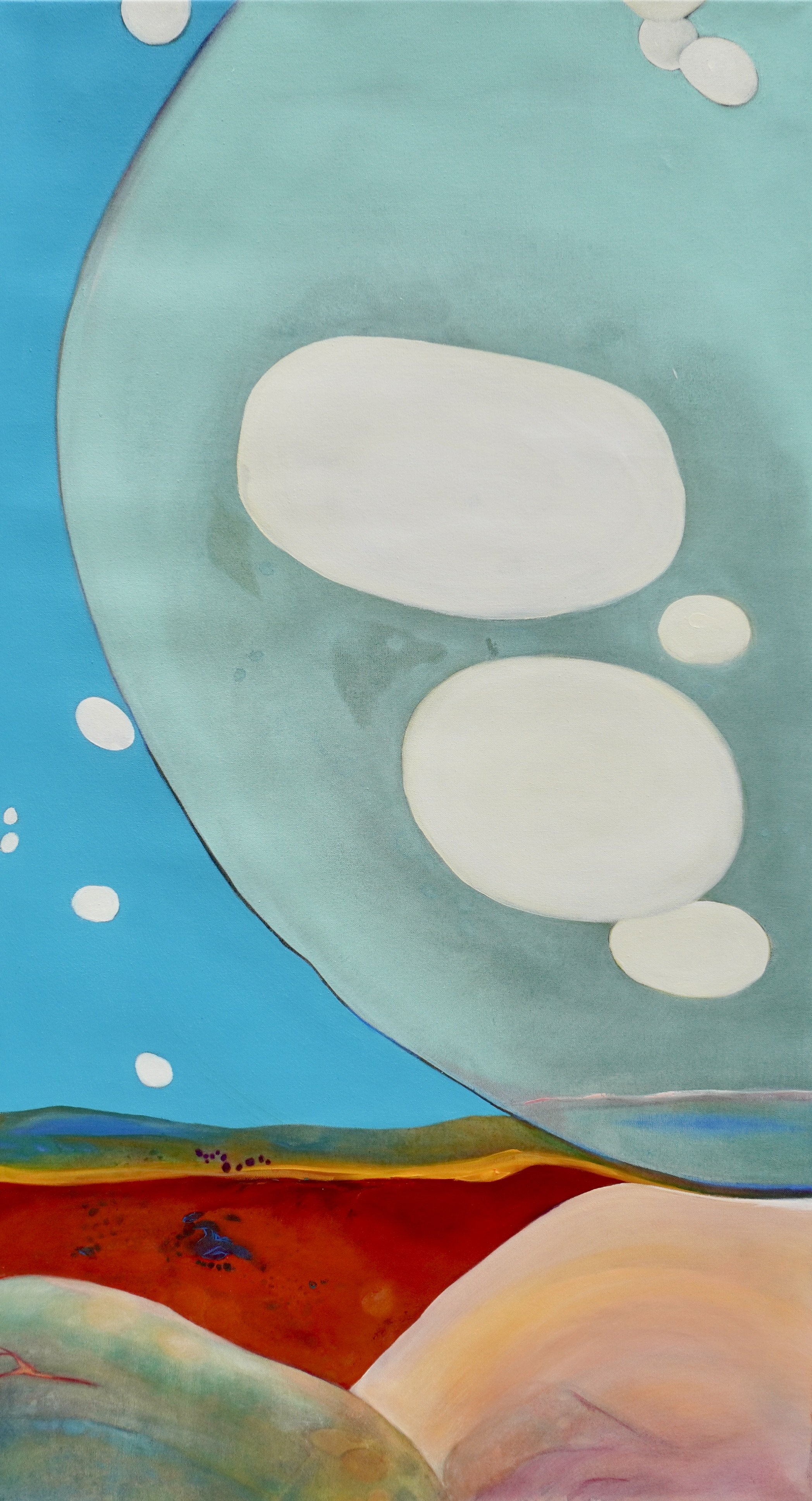 Sweet Release, oil, mineral pigments, tempera, casein and coldwax on canvas, 40 x 22 inches