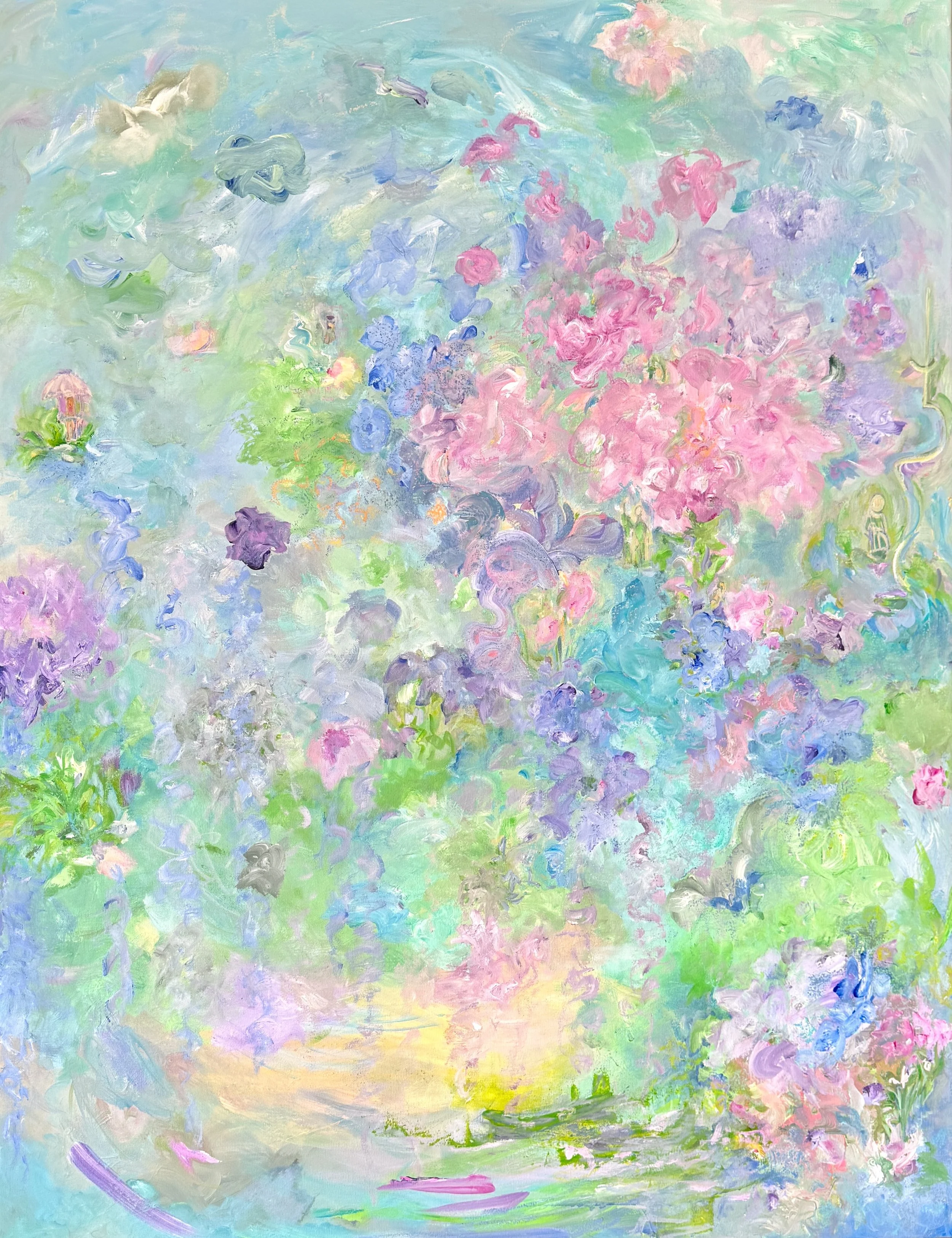 Saturday in the Park, oil, acrylic and ash on linen, 120cm x 100 cm, Nanjing, China 2026