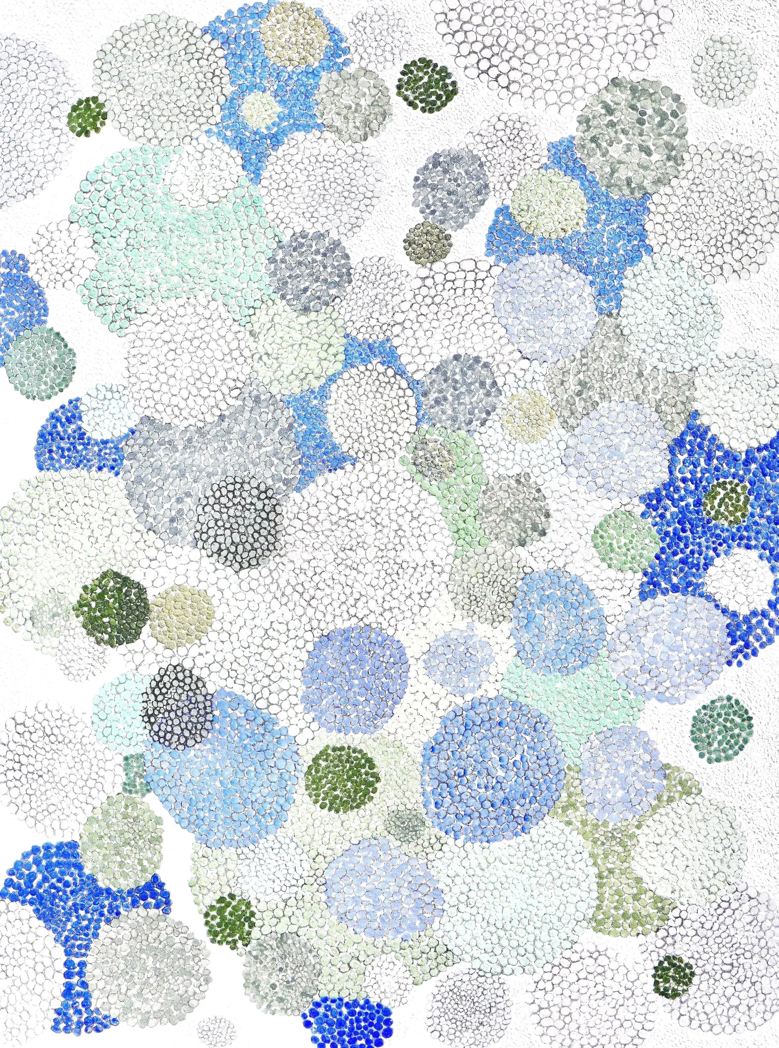 Usnea, oil, charcoal, mineral pigments, casein and coldwax on canvas, 40 x 30 inches