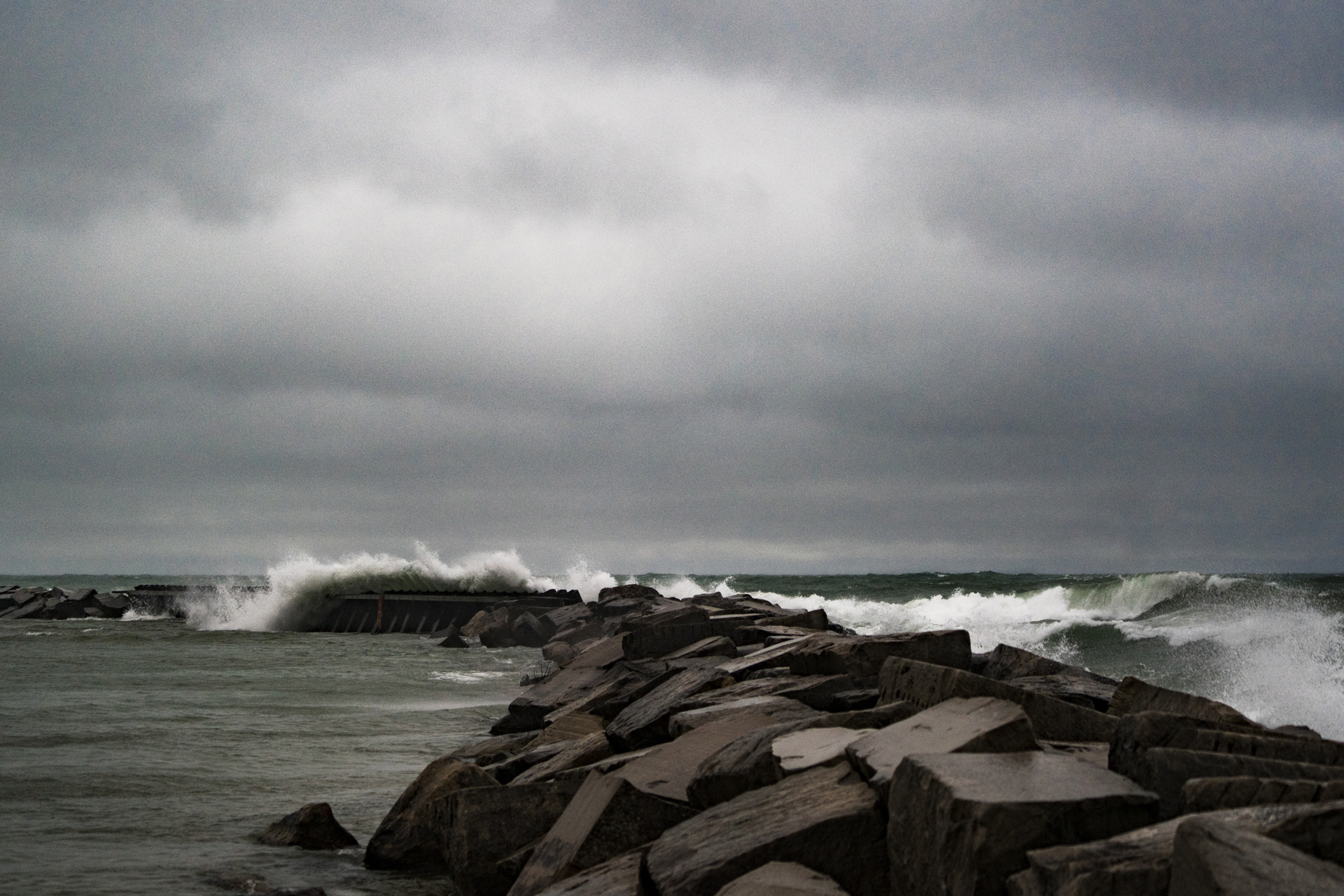 After going to a Christmas Tree Farm on Black Friday with 18 family members, we visited a rainy, crazy waved New Buffalo (Lake Michigan) beach
