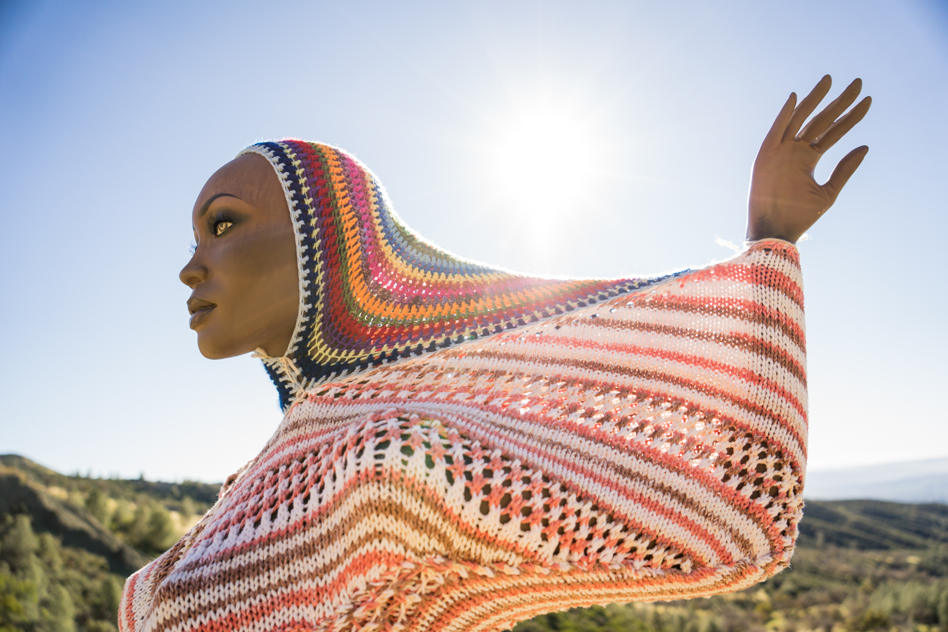 "Yarn Bomb" art instillation at Figueroa Mountain by local Santa Barbara artist