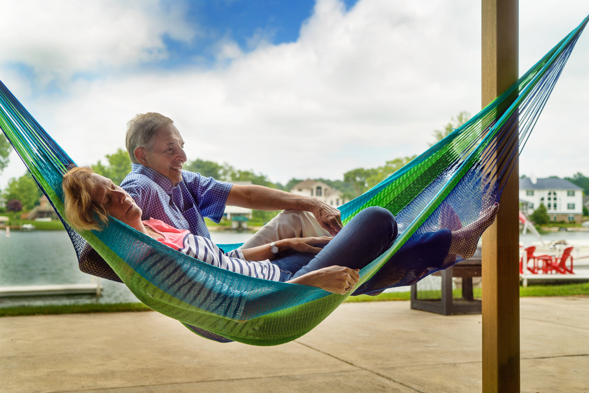 Jenny's parents enjoying the hammock we had to photograph for a company