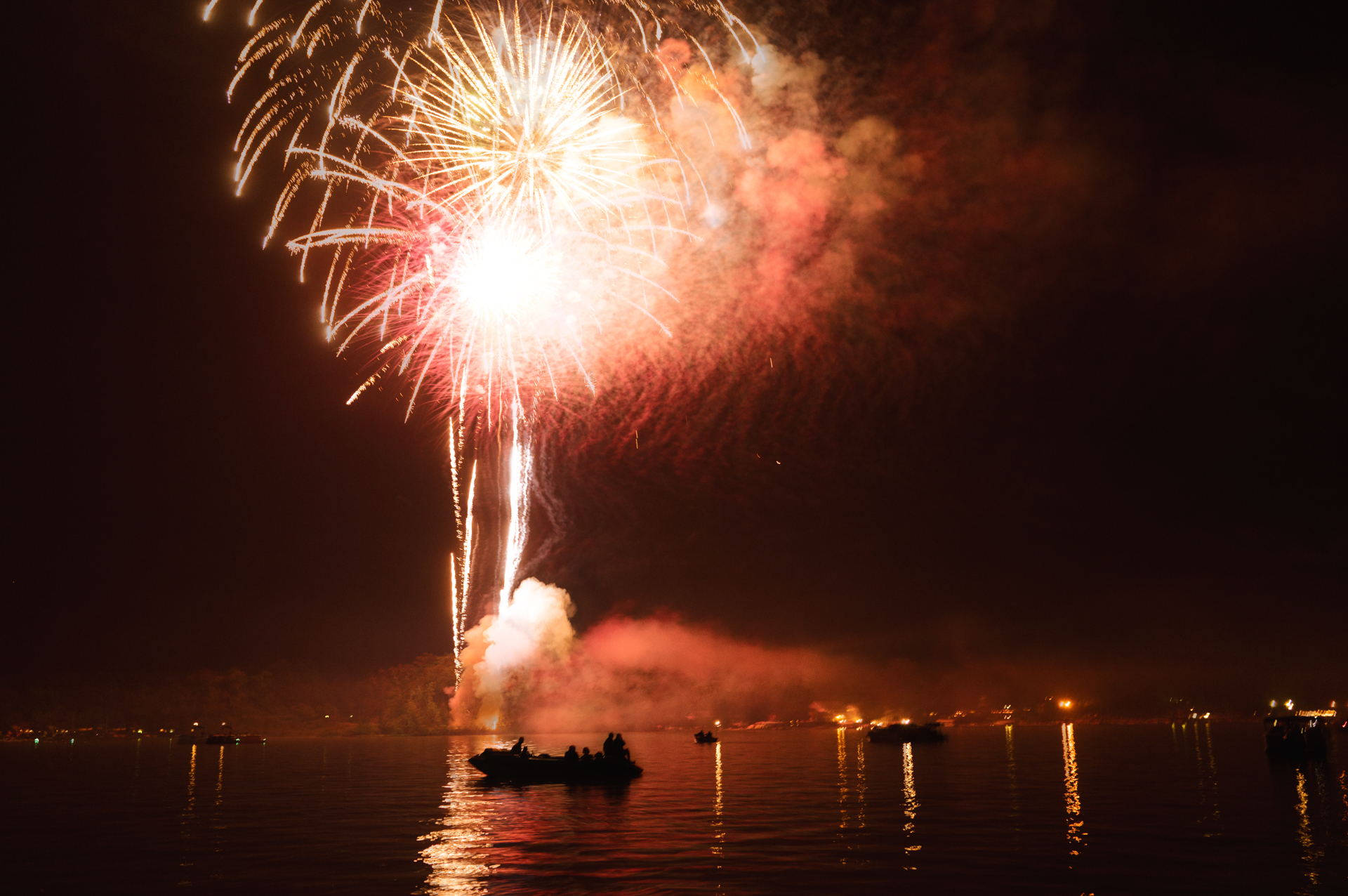 4th of July in Michigan was spent watching fireworks from a boat