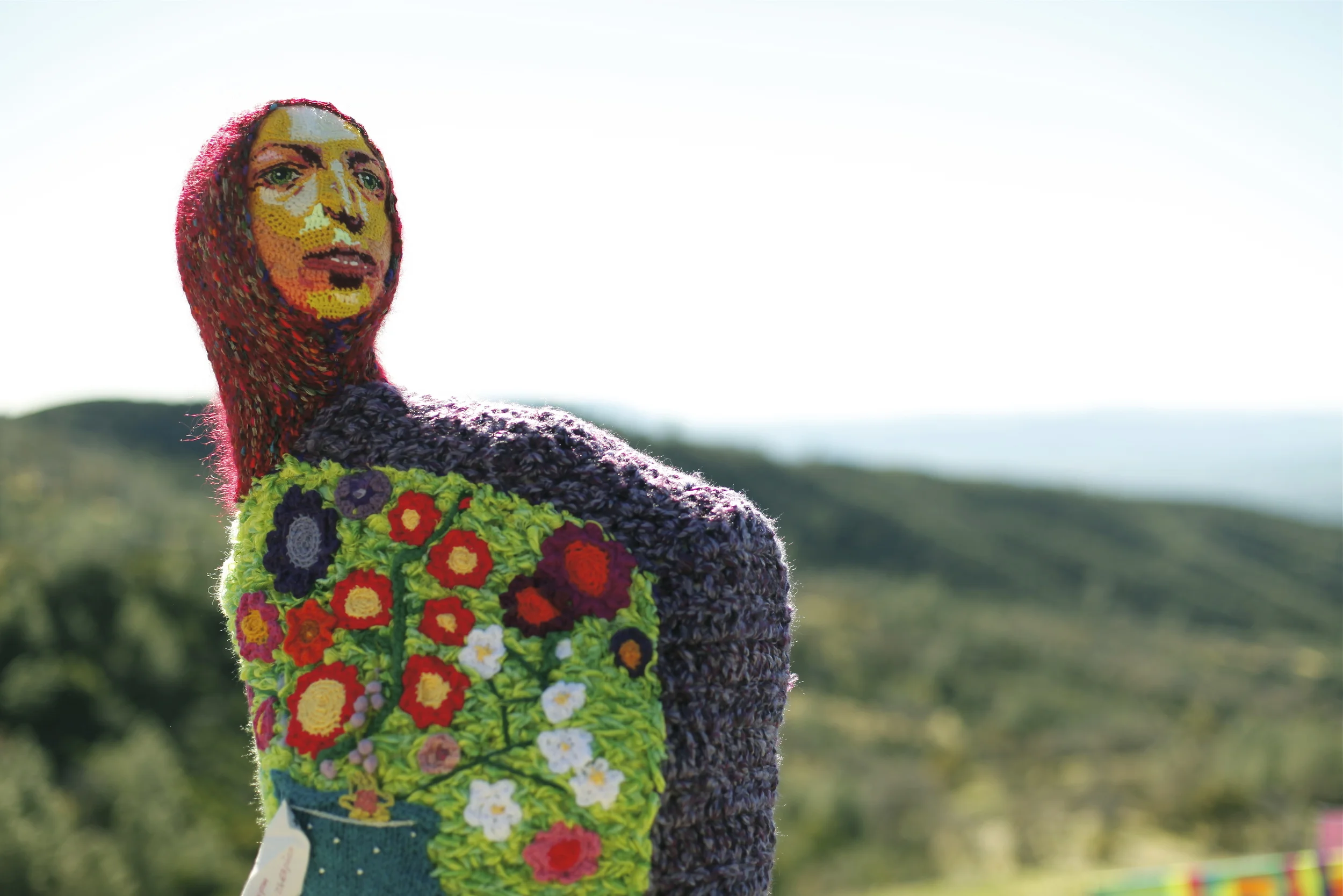  "Yarn Bomb" art instillation at Figueroa Mountain by local Santa Barbara artist  