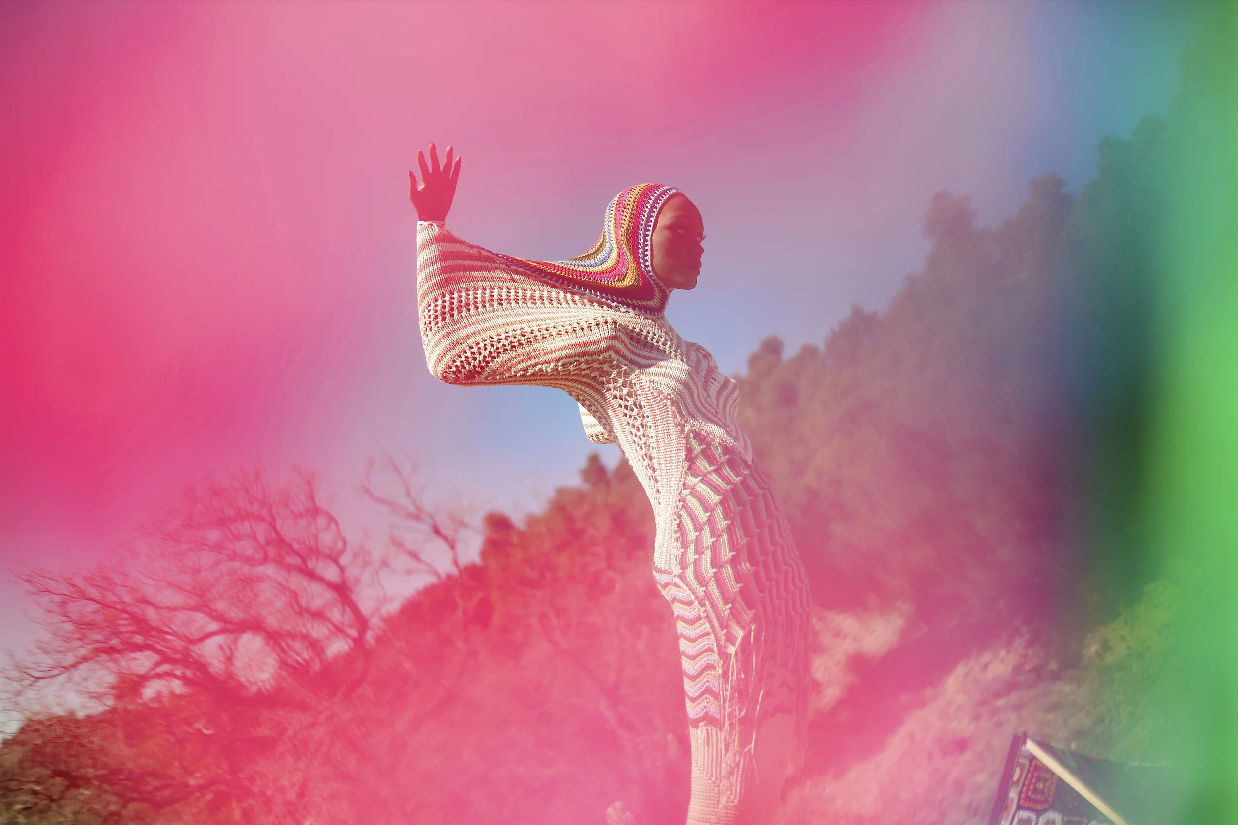  "Yarn Bomb" art instillation at Figueroa Mountain by local Santa Barbara artist  