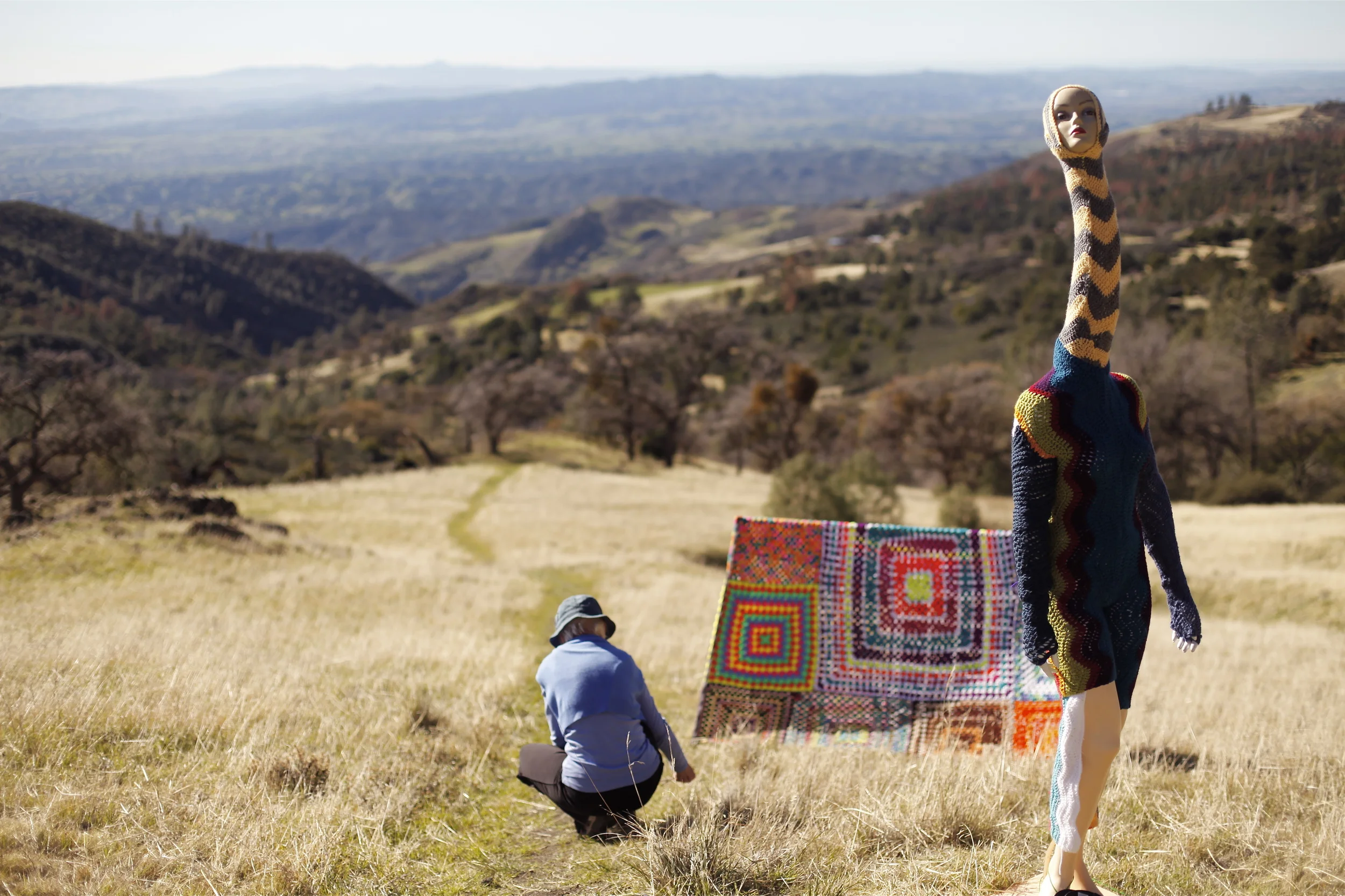  "Yarn Bomb" art instillation at Figueroa Mountain by local Santa Barbara artist  