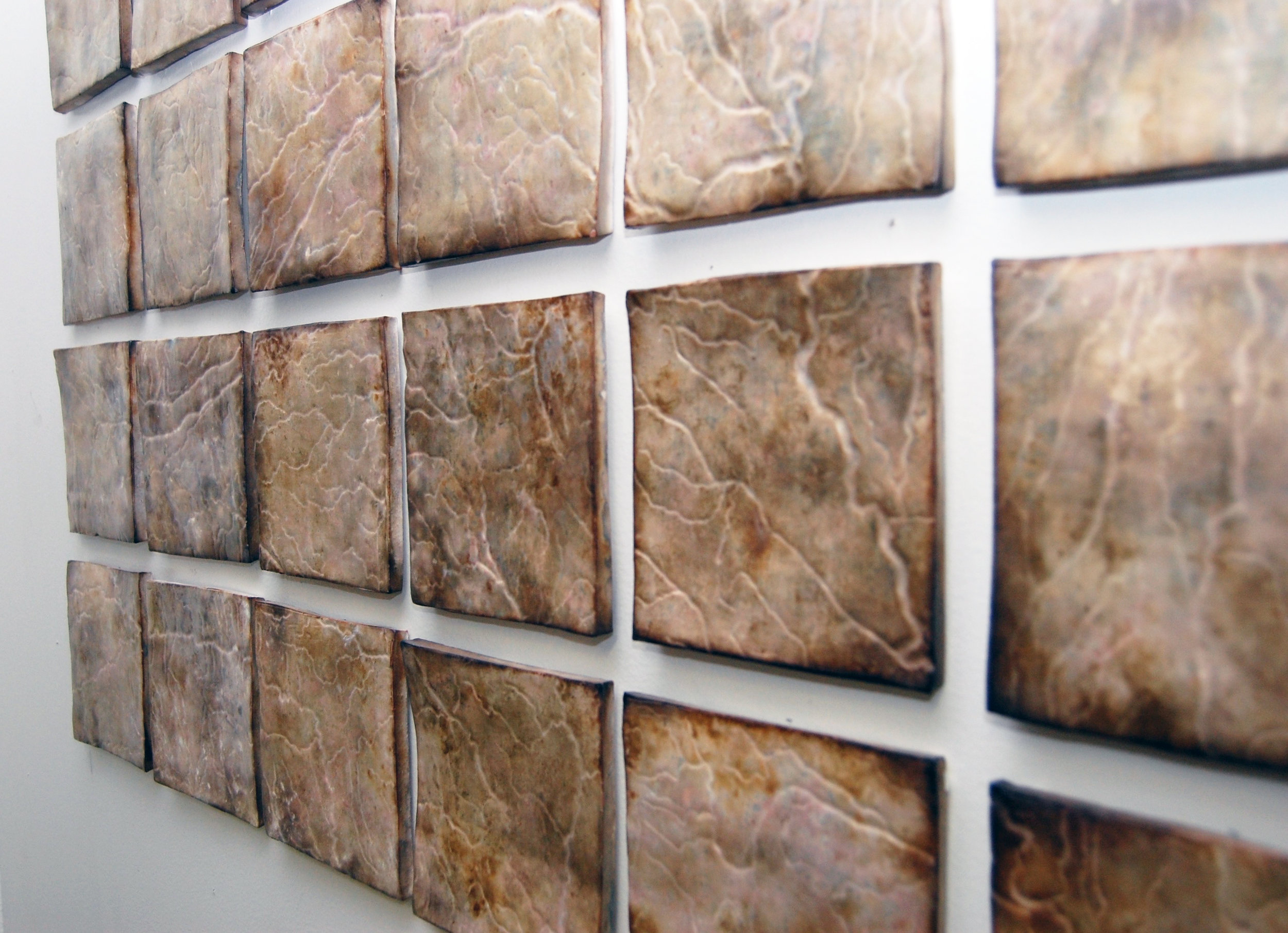 Drainage Tiles . Earthenware with Terra-Sigillata (41 x 27"), 2014.