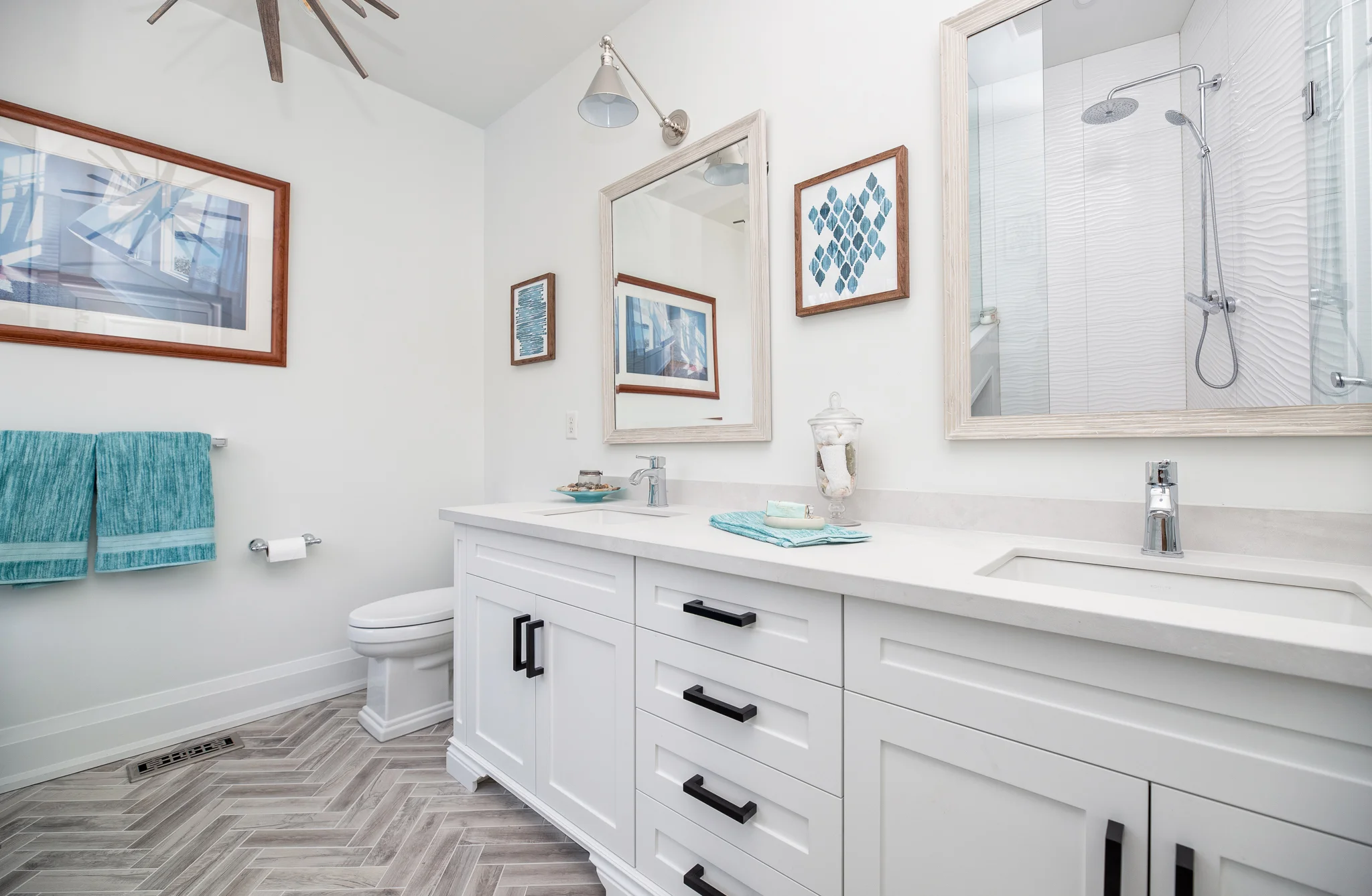 Interior Commercial Photography - Bathroom Renovation Custom White Cabinets.JPG