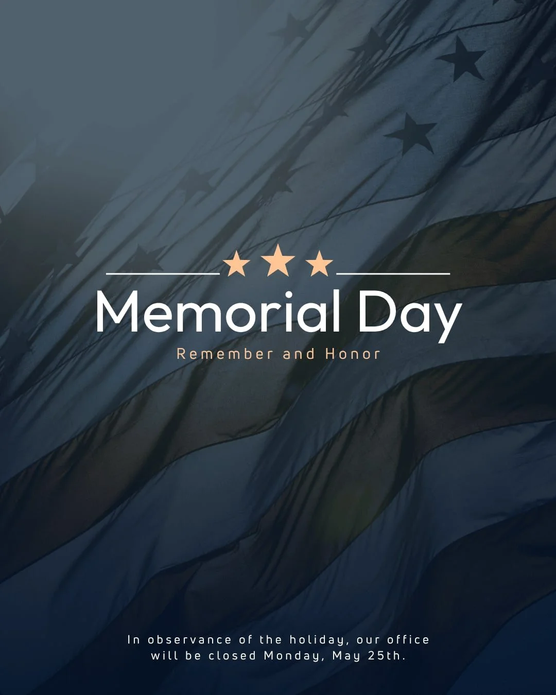 Today, we pause to remember and honor the brave men and women who made the ultimate sacrifice for our freedom. 

Wishing you a meaningful Memorial Day surrounded by gratitude, reflection, and the people who matter most. 🇺🇸

In observance of the hol