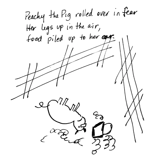Yes, that is a pig and the curly cues are not hair but her "food". 