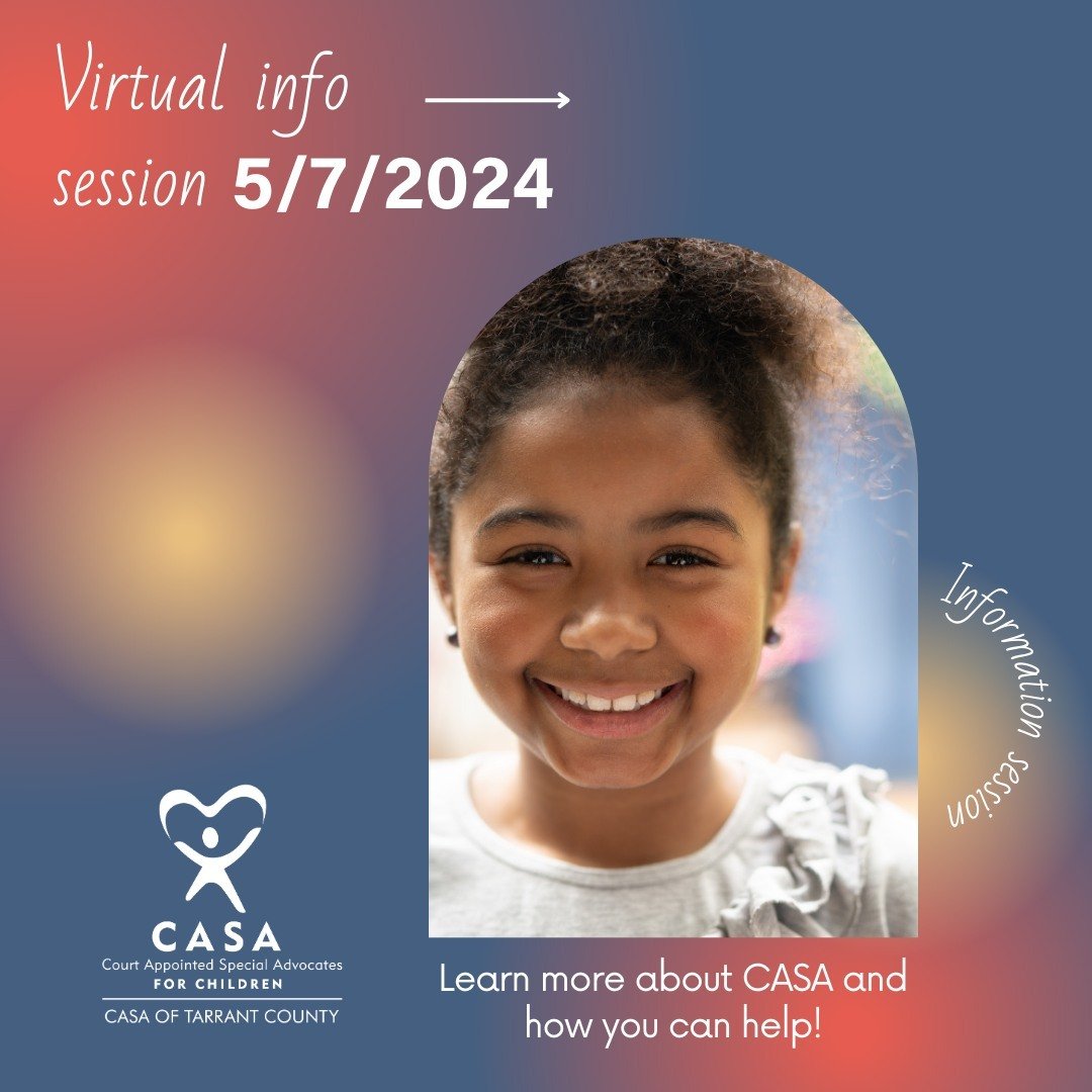 Learn more about CASA and how you can help at an upcoming Information Session! Our virtual info session on May 7th is at 12pm. We can't wait to meet you! www.speakupforachild.org/register