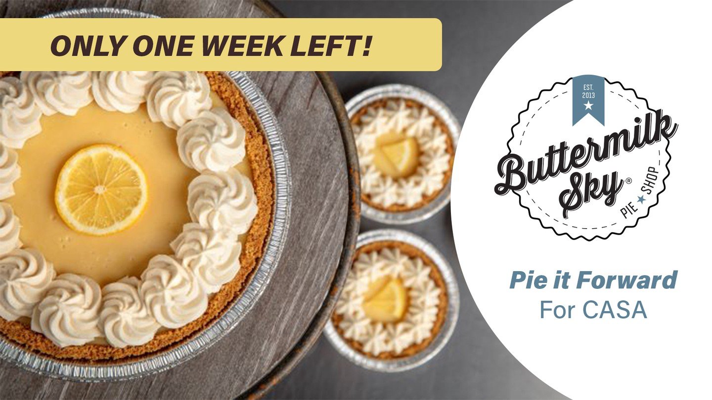 Only 1 Week Left to Pie It Forward!
Grab a slice of happiness and support kids in foster care before the month ends!

🍋 Order the limited-time Lemon Icebox Pie at Buttermilk Sky Pie Shop in Arlington and they&rsquo;ll donate to CASA of Tarrant Count