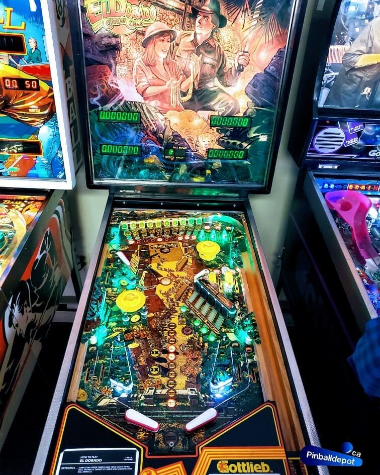 El Dorado City of Gold is a wedge head pinball machine released in 1984 by Gottlieb. The game features a fun adventure &amp; fantasy El Dorado theme! 🤠
&bull;
Perfect for 4 players! Message for it to be yours!🕹
#PinballDepot