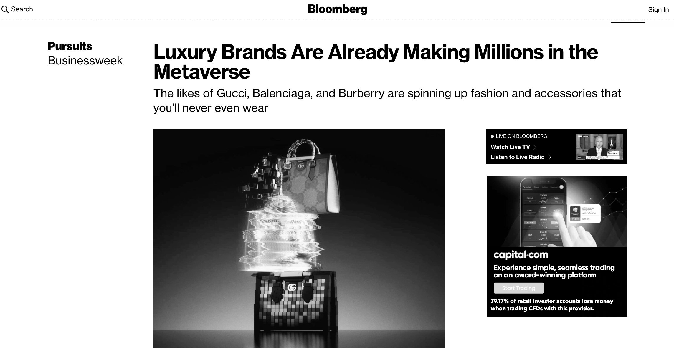 Luxury Fashion Brands Are Already Making Millions in the Metaverse -  Bloomberg