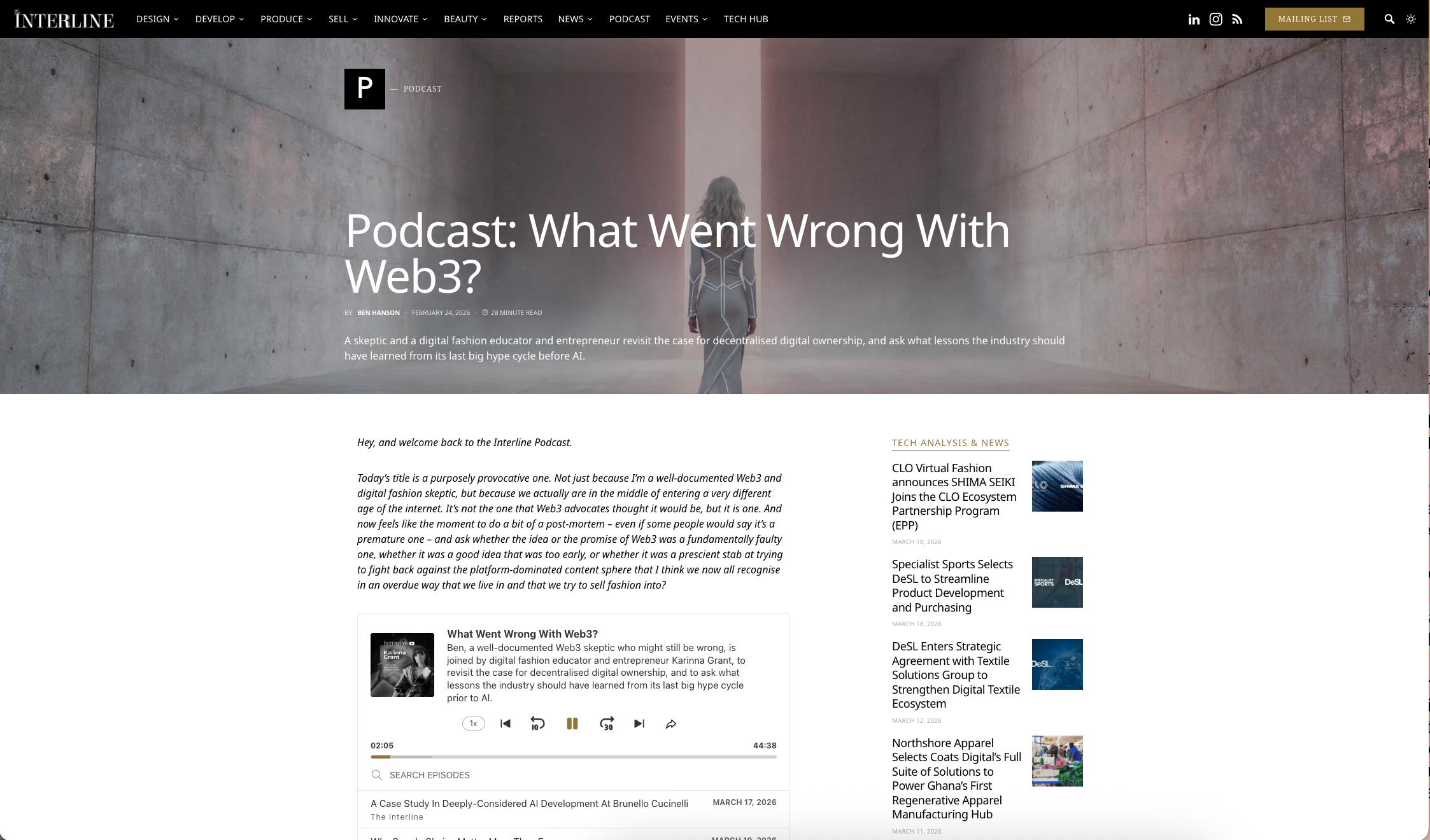 THE INTERLINE: Podcast interview on Web3